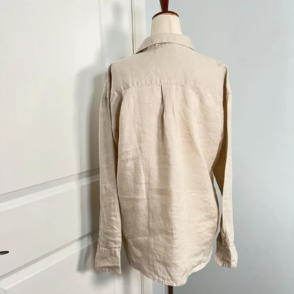 Uniqlo 100% linen essential Button Down Shirt size XS - Picture 9 of 11